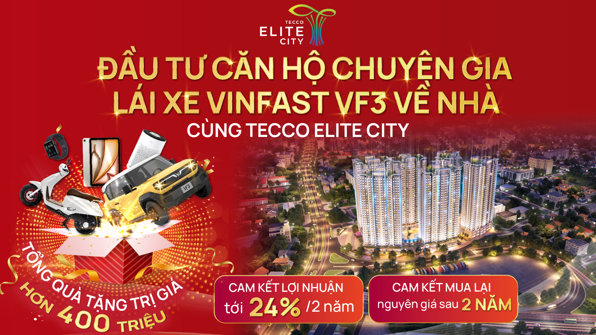 Ưu đãi khủng từ Đất Xanh Miền Bắc dành riêng cho chủ căn hộ Tecco Elite City
